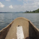 Canoeing on Lake Mutanda